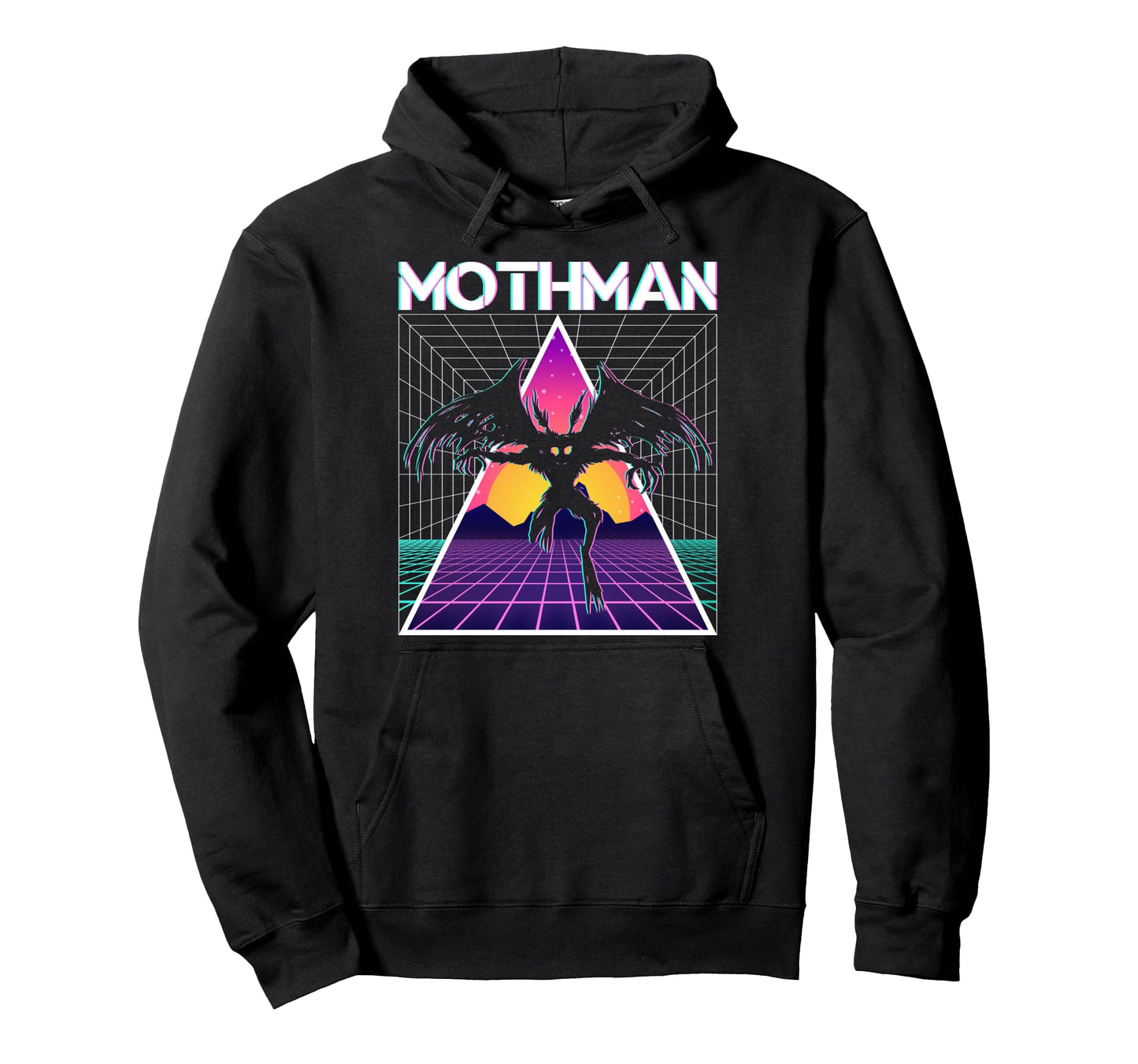 Vaporwave Aesthetic Mothman Cryptozoology Hoodie - Graphic Print Men Women