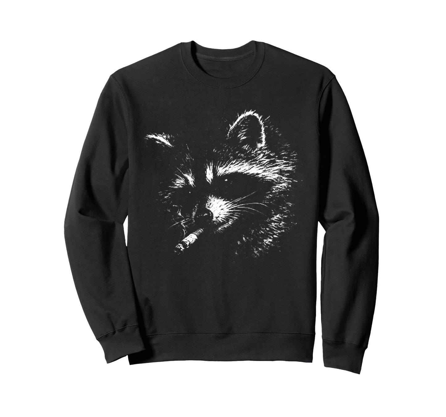 Cigarette Raccoon Funny Meme Sweatshirt - Casual Everyday Wear for Adults