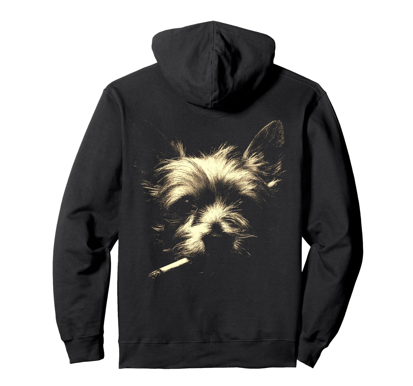 Yorkshire Terrier Smoking Cigarette Hoodie - Fun Novelty Design for Adults