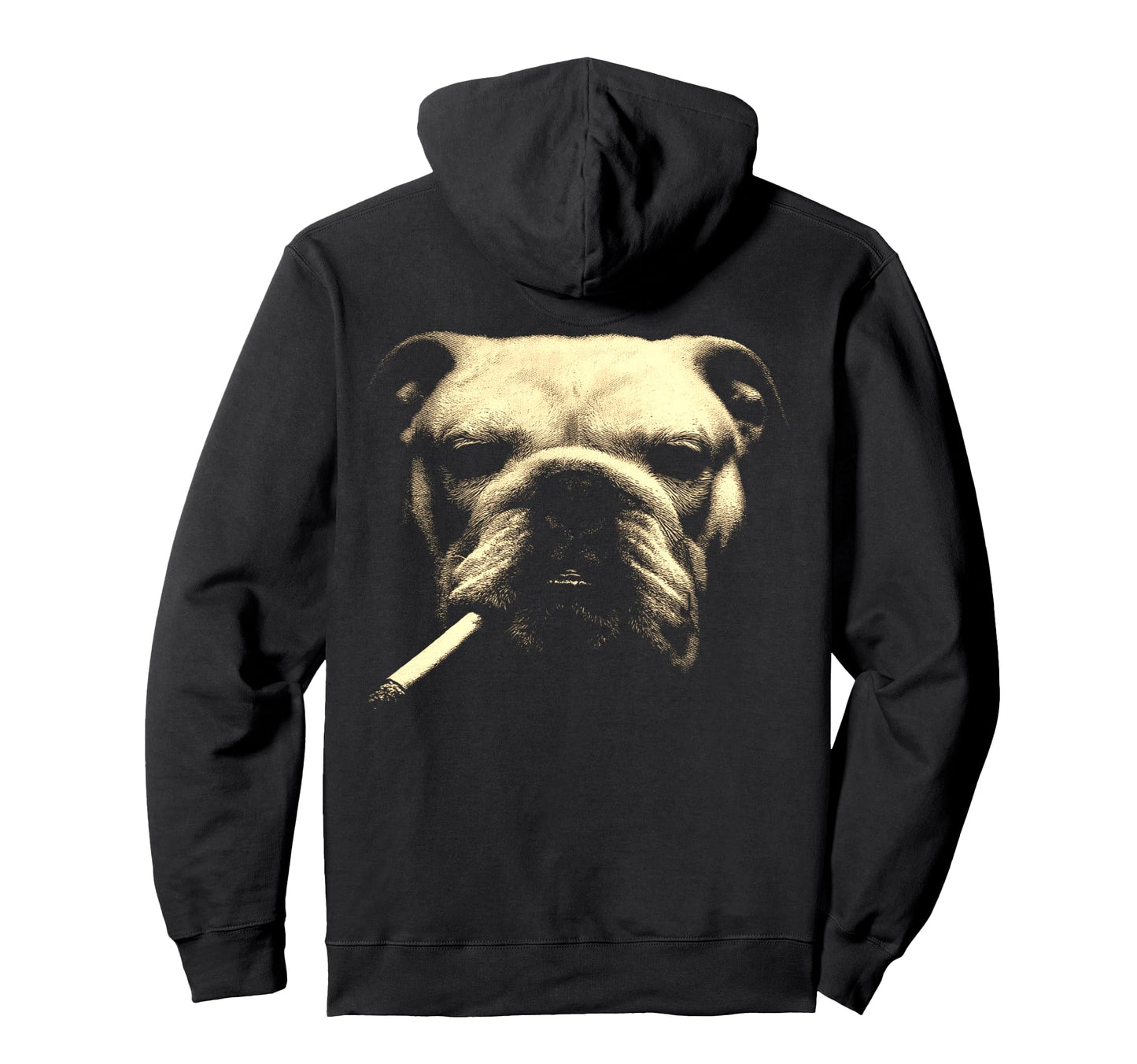 English Bulldog Smoking Cigarette Hoodie - Fun Novelty Design Unisex