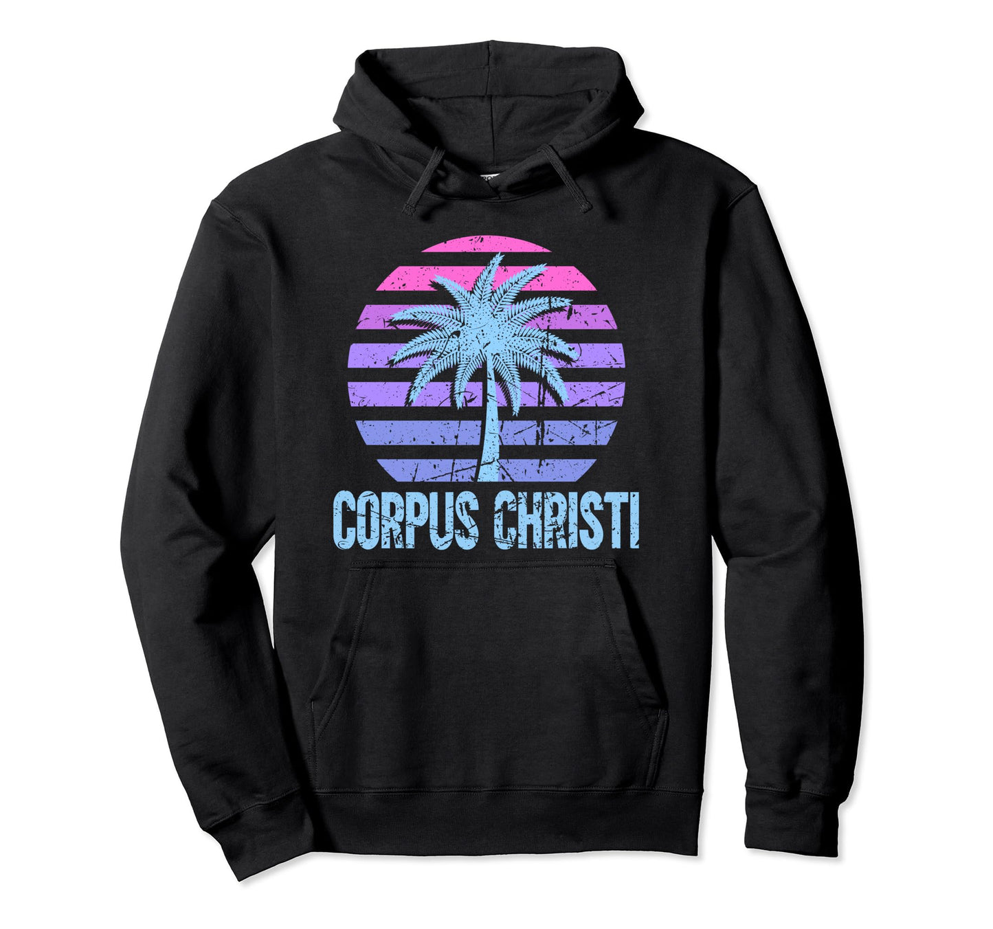 Corpus Christi Vacation Vaporwave Hoodie - Trendy Graphic Men Women