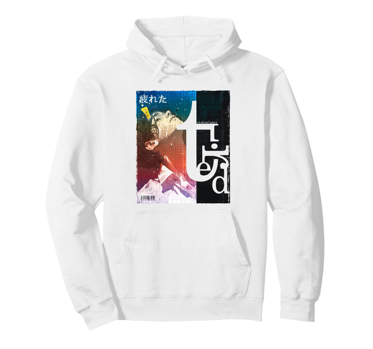 Tired Vaporwave Text Japanese Hoodie - Custom Art Print for Adults