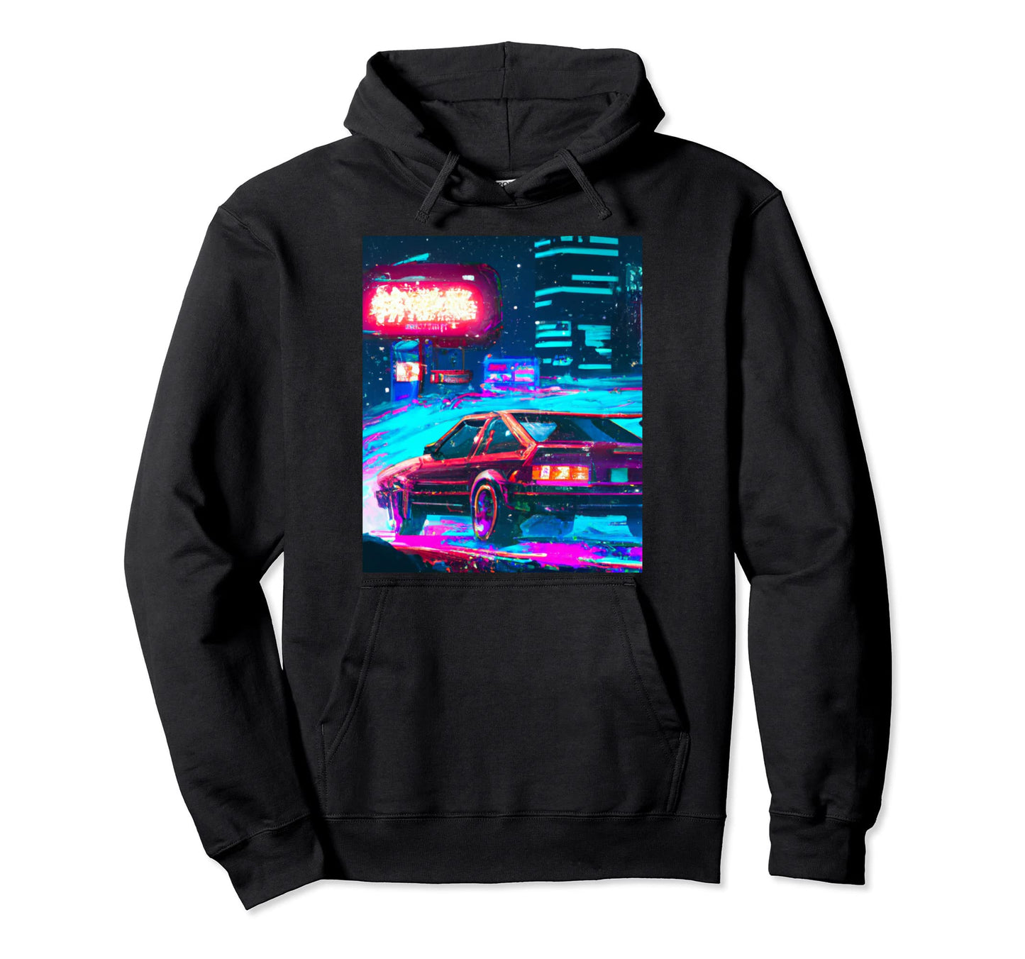 Vaporwave Car Synthwave City Vaporwave Hoodie - Novelty Apparel Unisex