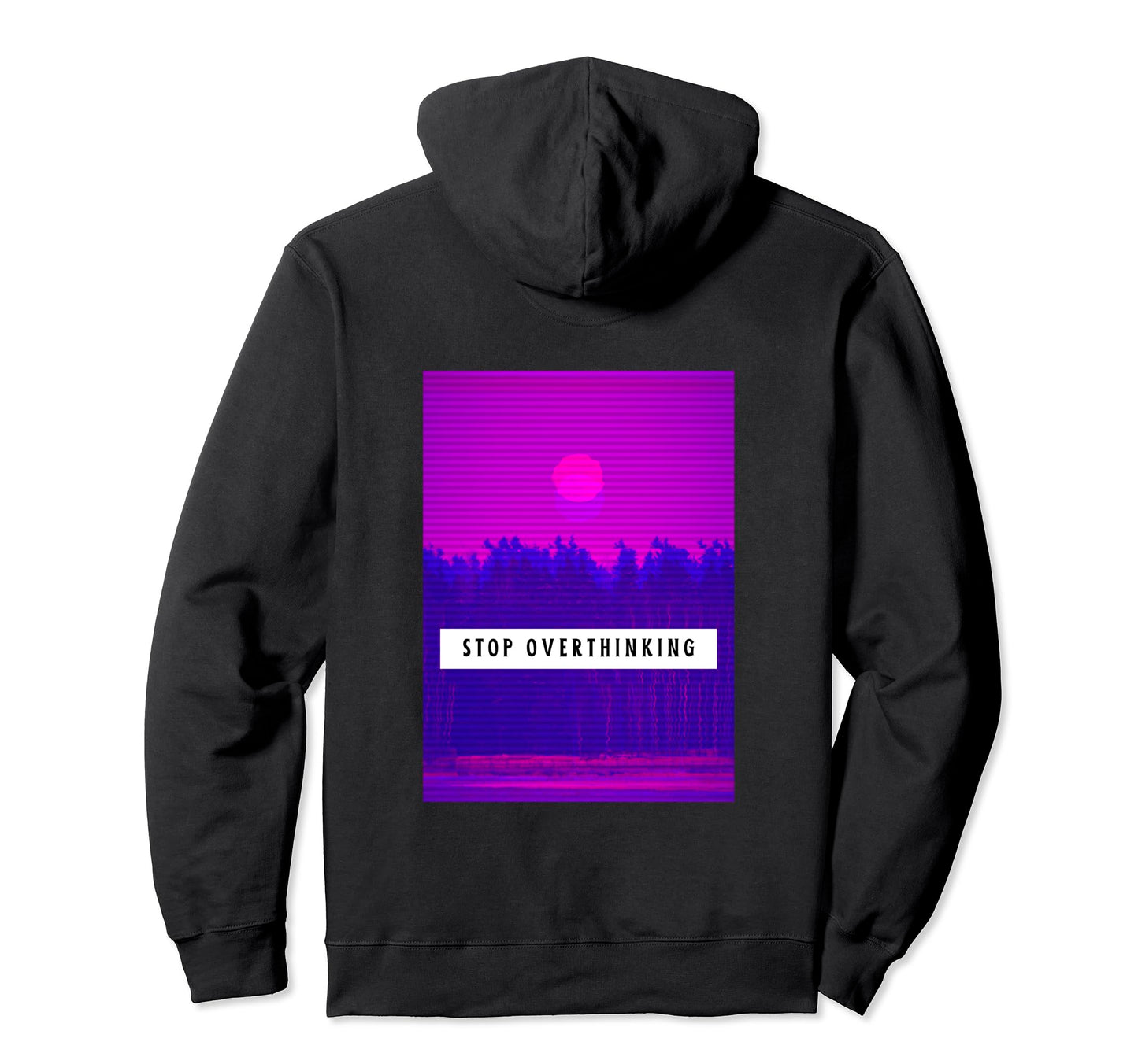 Vaporwave Aesthetic Emotional Stop Hoodie - Minimalist Print Men Women