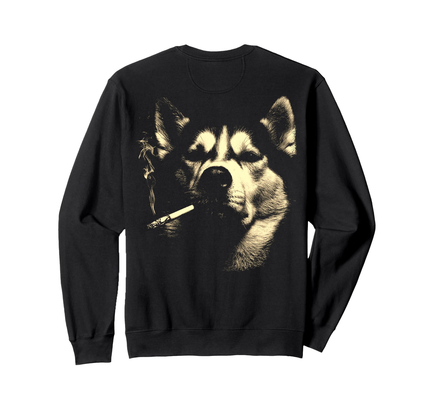 Siberian Husky Smoking Cigarette Sweatshirt - Aesthetic Graphic Unisex