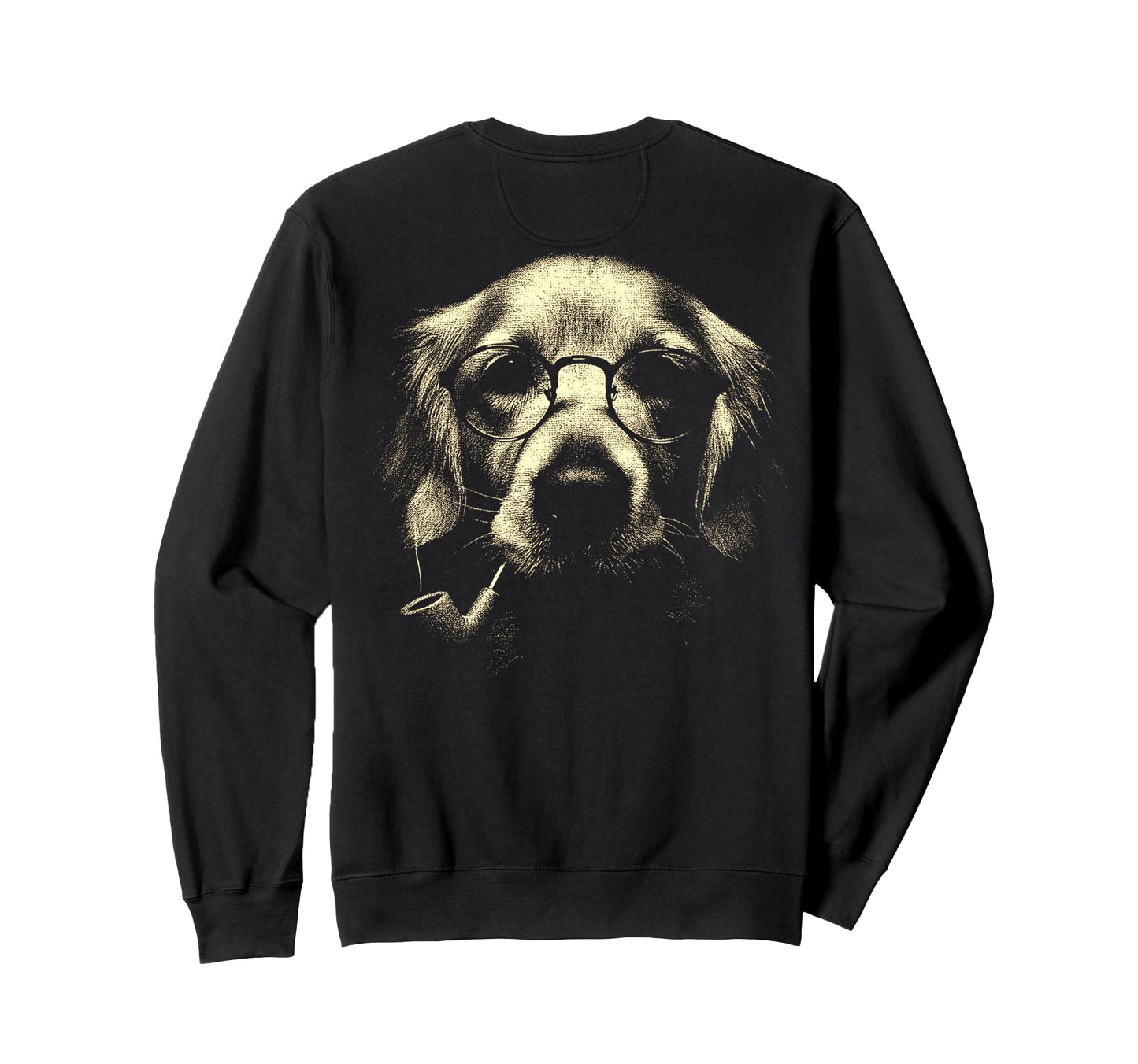Golden Retriever Glasses Smoking Sweatshirt - Aesthetic Graphic Unisex