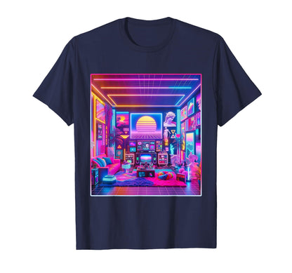 Vaporwave Aesthetic 80S 90S Colorful Room T-Shirt - Graphic Print Men Women