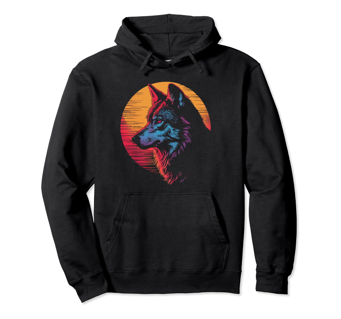 Wolf Vaporwave Aesthetic Synthwave Hoodie - Aesthetic Graphic Men Women