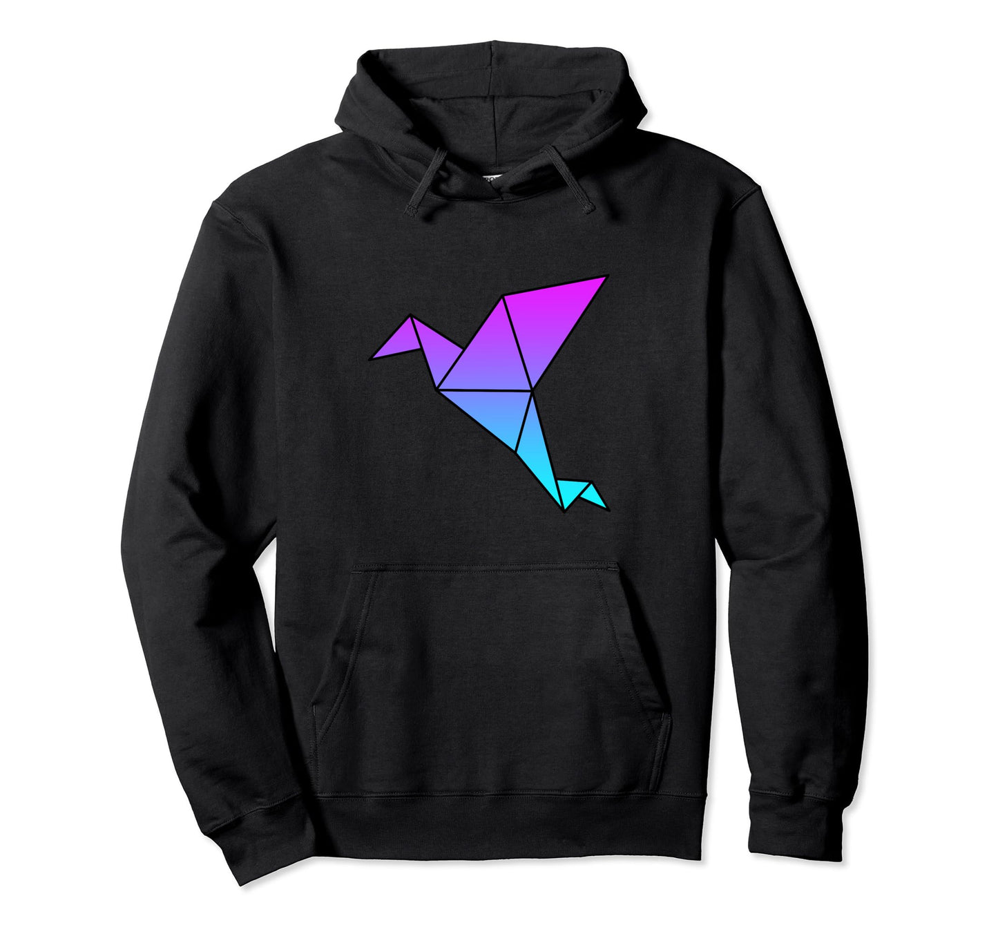 Crane Origami Vaporwave Aesthetic Hoodie - Minimalist Print for Adults