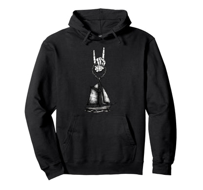 Sailboat Sailing Sailor 90S Alt Metal Hoodie - Graphic Print Unisex