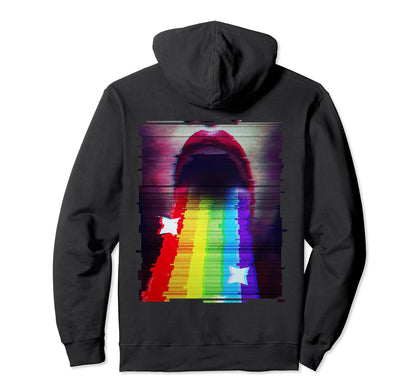 90S Lgbtq Vaporwave Synthwave Glitch Hoodie - Graphic Print Unisex