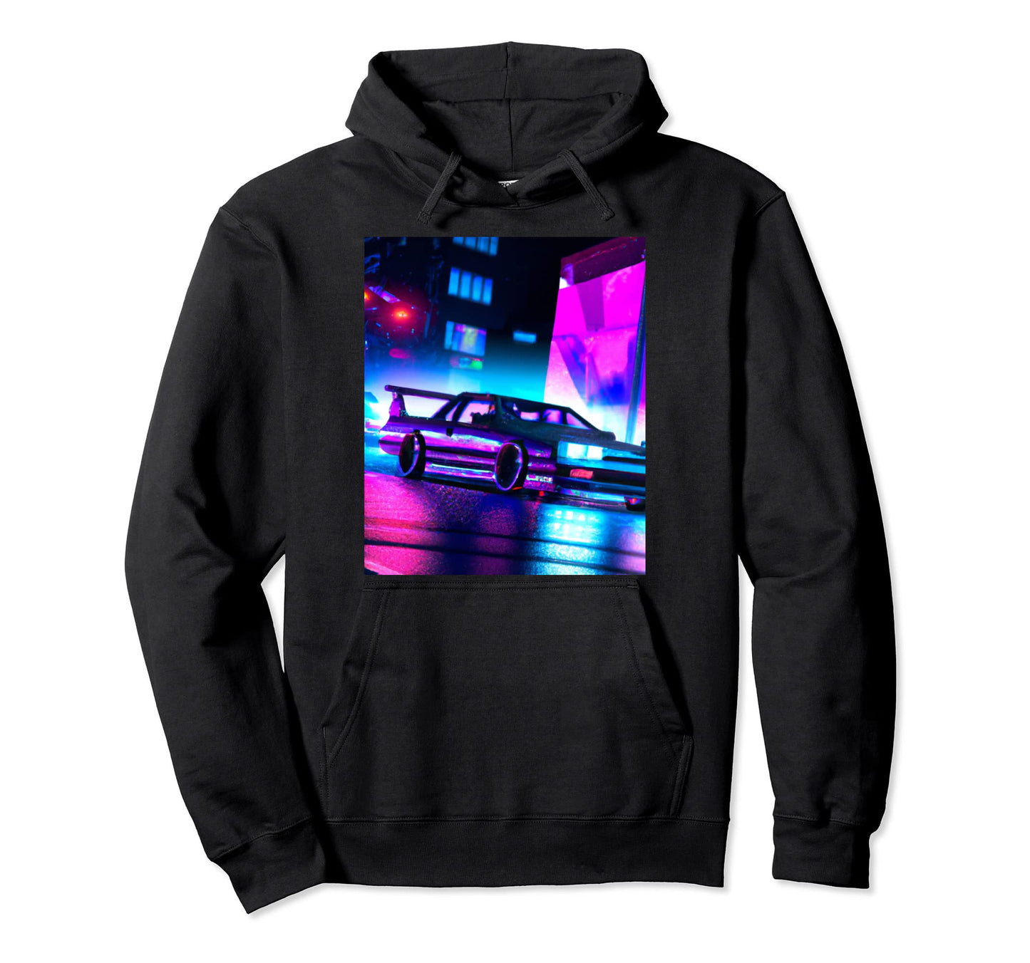 Vaporwave Car Synthwave City Vaporwave Hoodie - Aesthetic Graphic Unisex