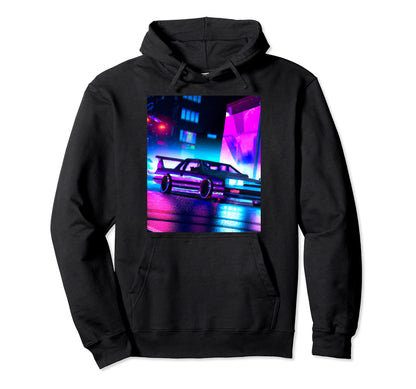Vaporwave Car Synthwave City Vaporwave Hoodie - Aesthetic Graphic Unisex