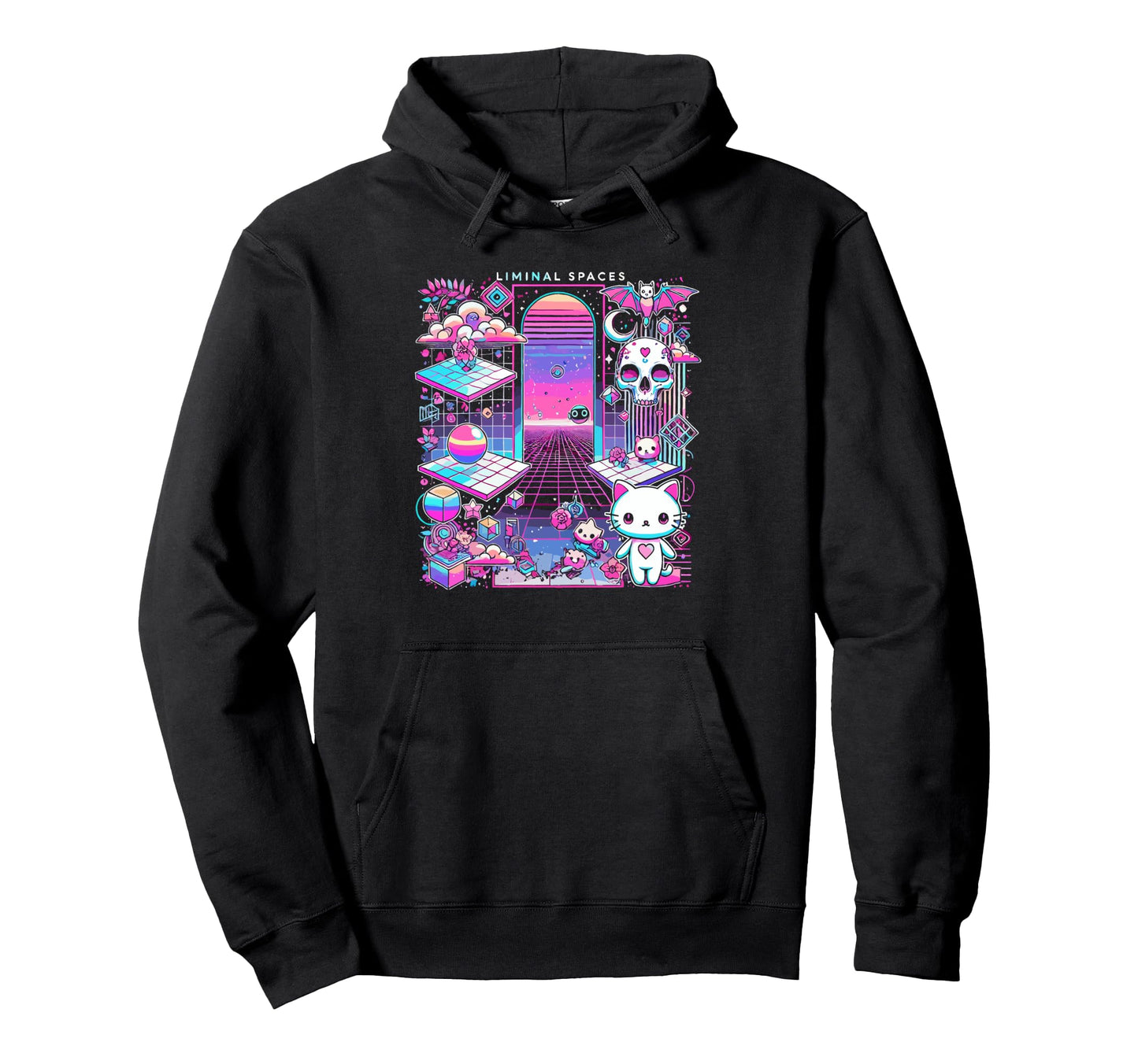 Liminal Aesthetic Vaporwave Japanese Hoodie - Graphic Print for Adults