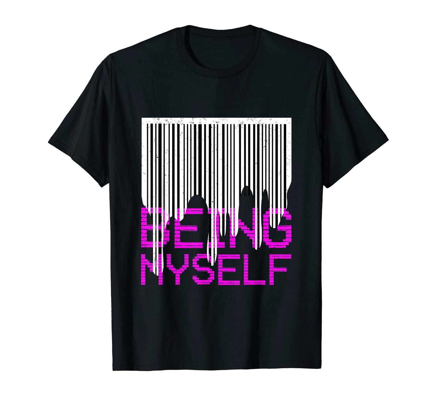 Being Myself Barcode Vaporwave Aesthetic T-Shirt - Novelty Apparel Unisex
