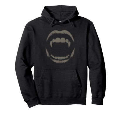Vampire Fangs Y2K Grunge Emo Hoodie - Minimalist Print Unisex