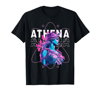 Greek Mythology Athena Statue Vaporwave T-Shirt - Graphic Print Unisex