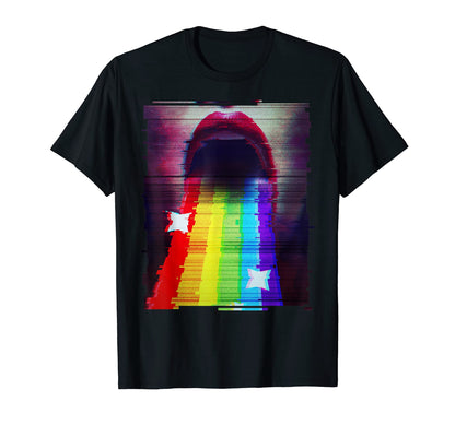 90S Lgbtq Vaporwave Synthwave Glitch T-Shirt - Trendy Graphic Unisex