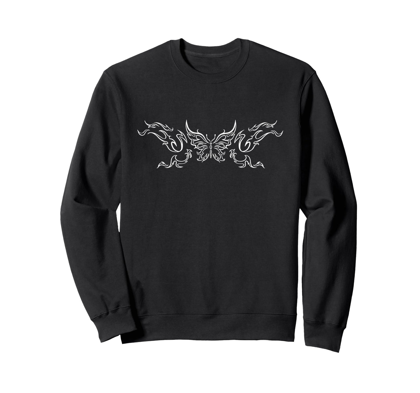 Butterfly Tattoo Grunge Fairycore Sweatshirt - Minimalist Print Unisex