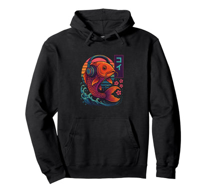Headphones Carp Fish Flow Hoodie - Casual Everyday Wear for Adults