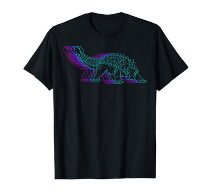 Ankylosaurus Dinosaur Vaporwave T-Shirt - Casual Everyday Wear Unisex