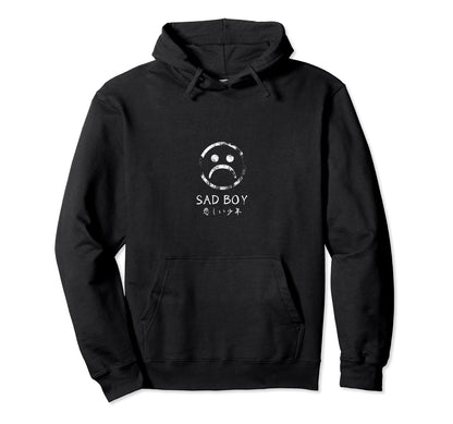 Vaporwave Sad Hoodie - Minimalist Print for Adults