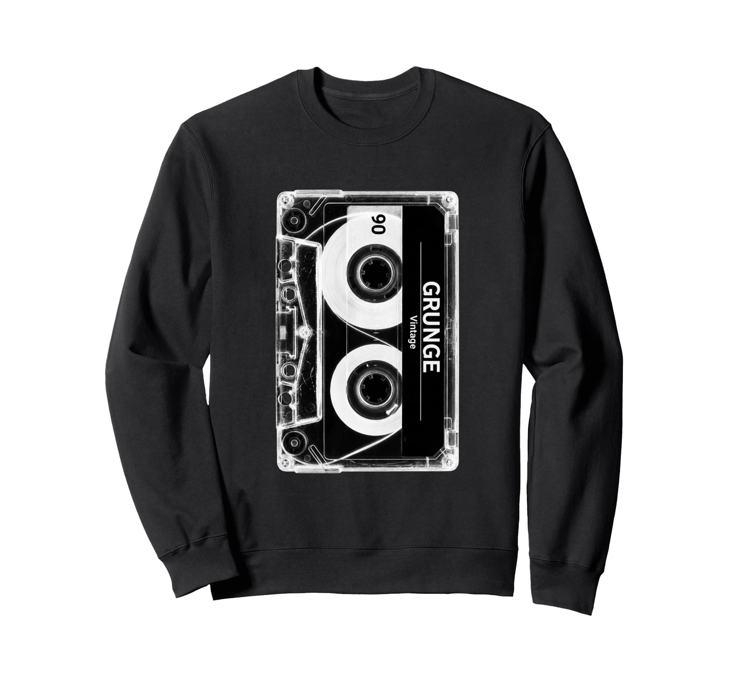 Grunge Cassette Tape Throwback Sweatshirt - Trendy Graphic for Adults