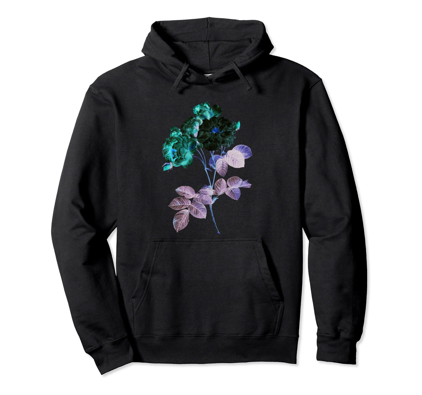 Vaporwave Aesthetic Rose Flower Hoodie - Trendy Graphic for Adults