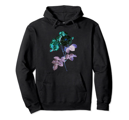 Vaporwave Aesthetic Rose Flower Hoodie - Trendy Graphic for Adults