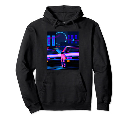 Vaporwave Car Synthwave City Vaporwave Hoodie - Custom Art Print Unisex