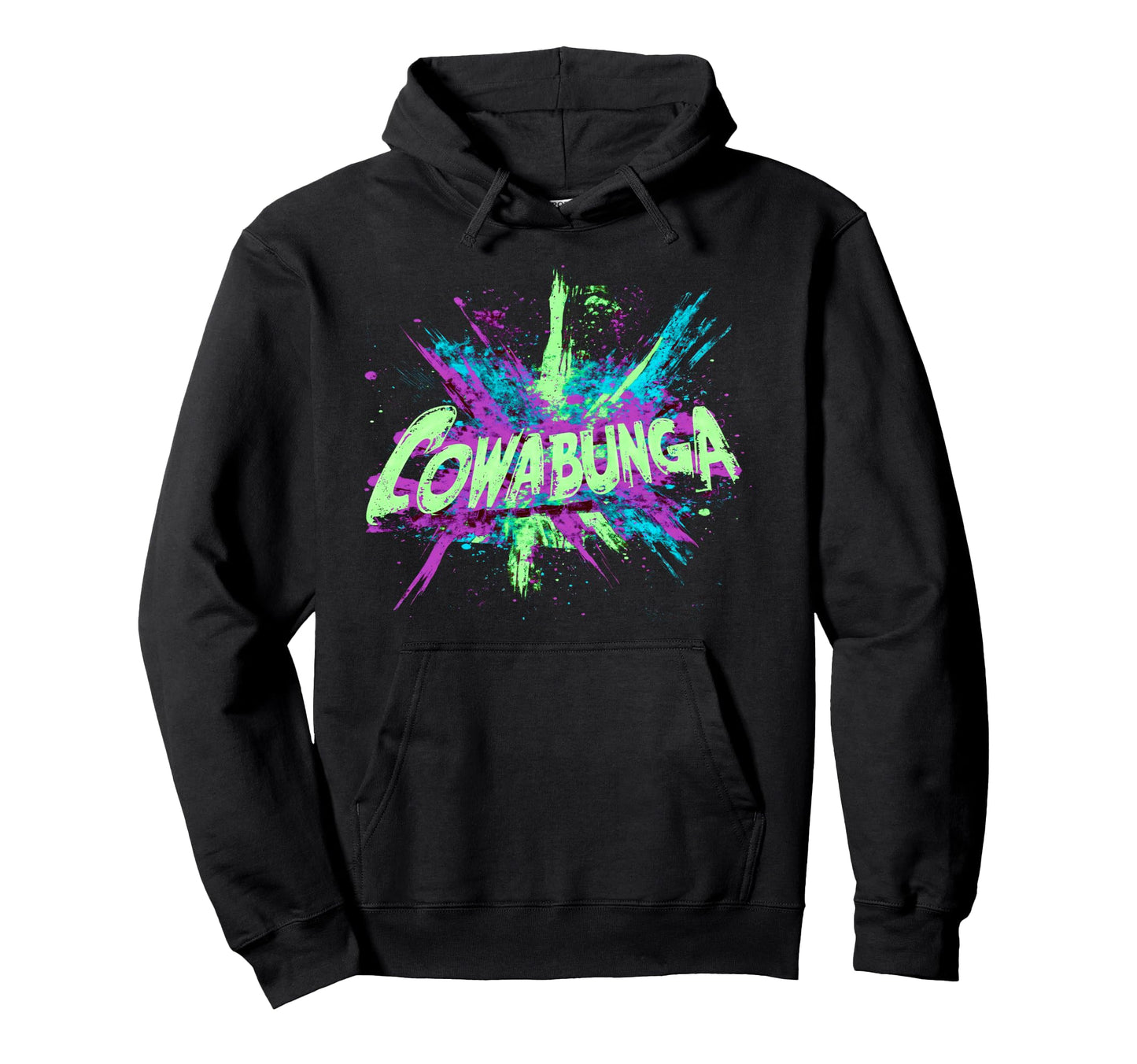 Cowabunga 80S 90S Nostalgia Slang Hoodie - Trendy Graphic for Adults