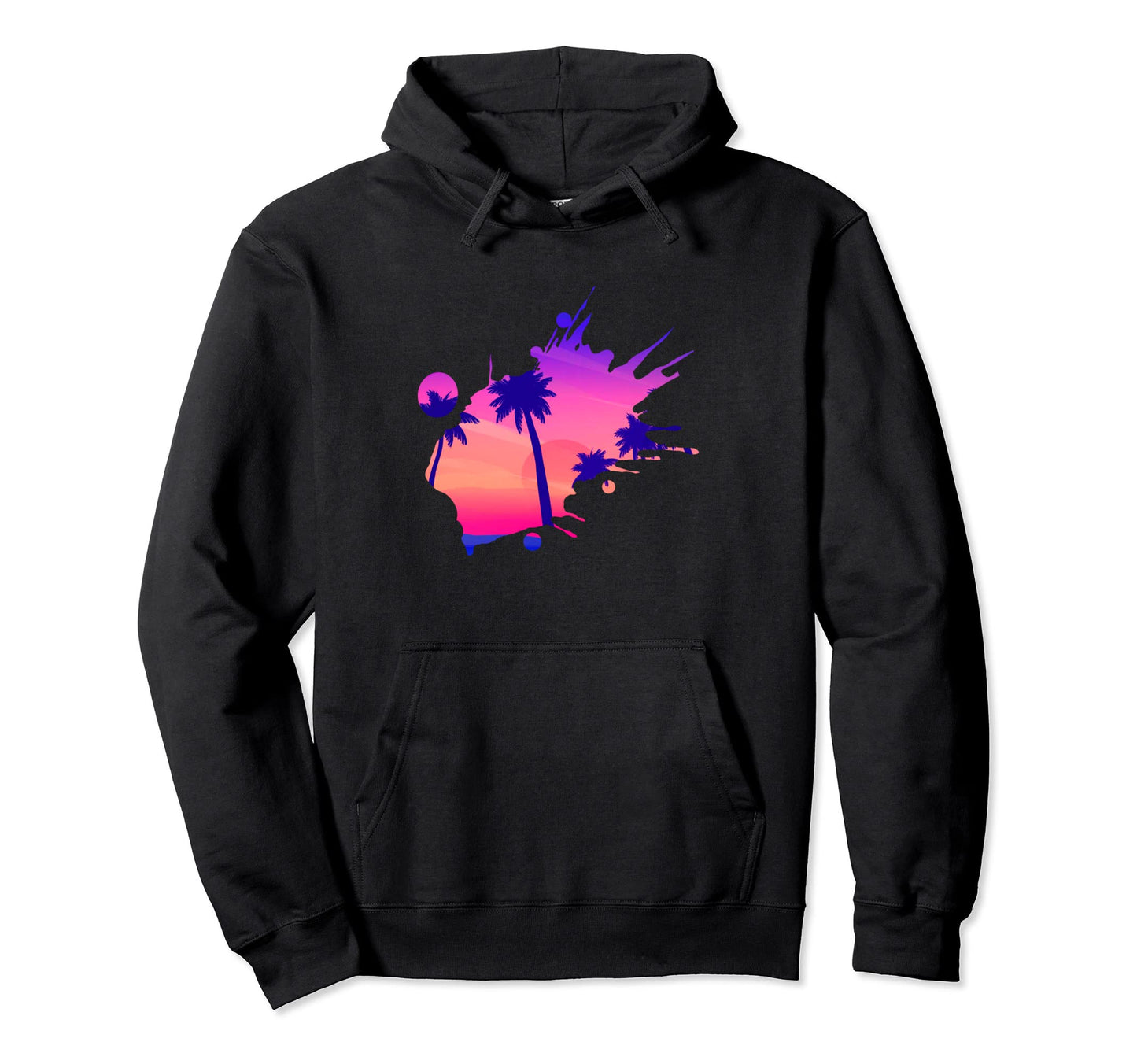 Vaporwave Aesthetic Great Wave Beach Hoodie - Streetwear Style for Adults