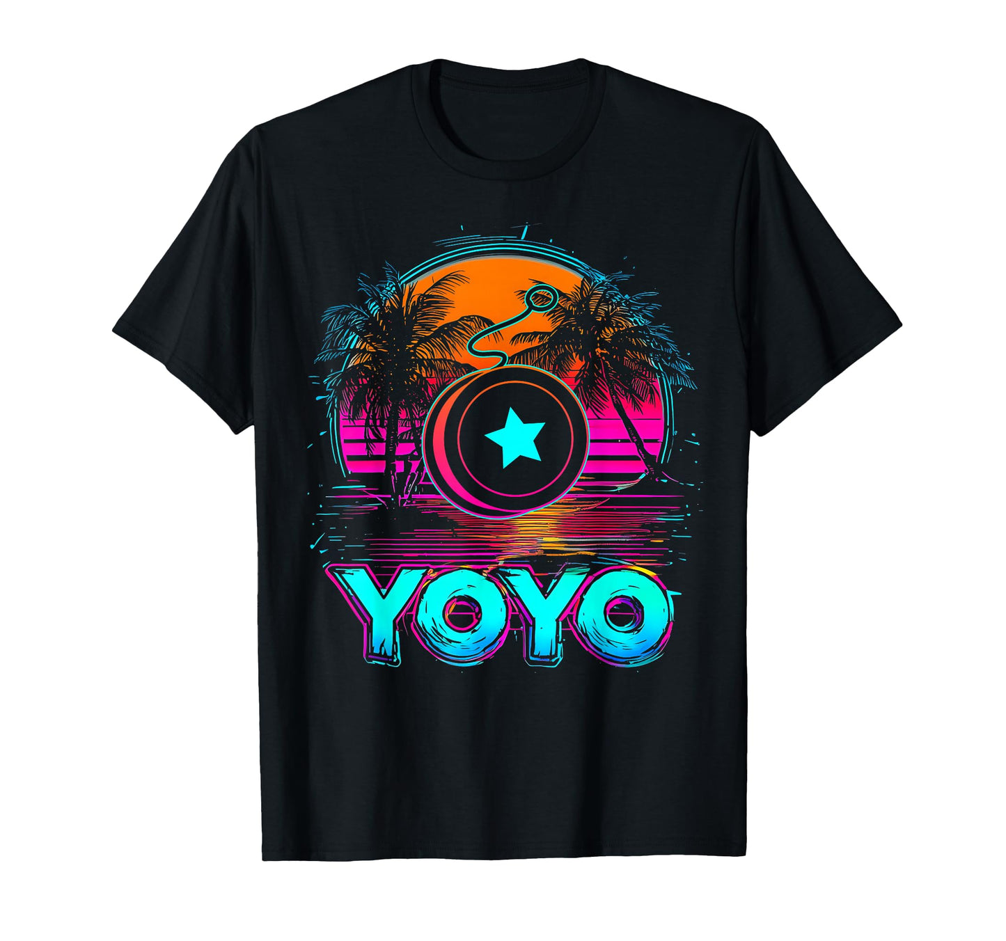 Yoyo Toy Vaporwave Aesthetic Sunset T-Shirt - Aesthetic Graphic Men Women