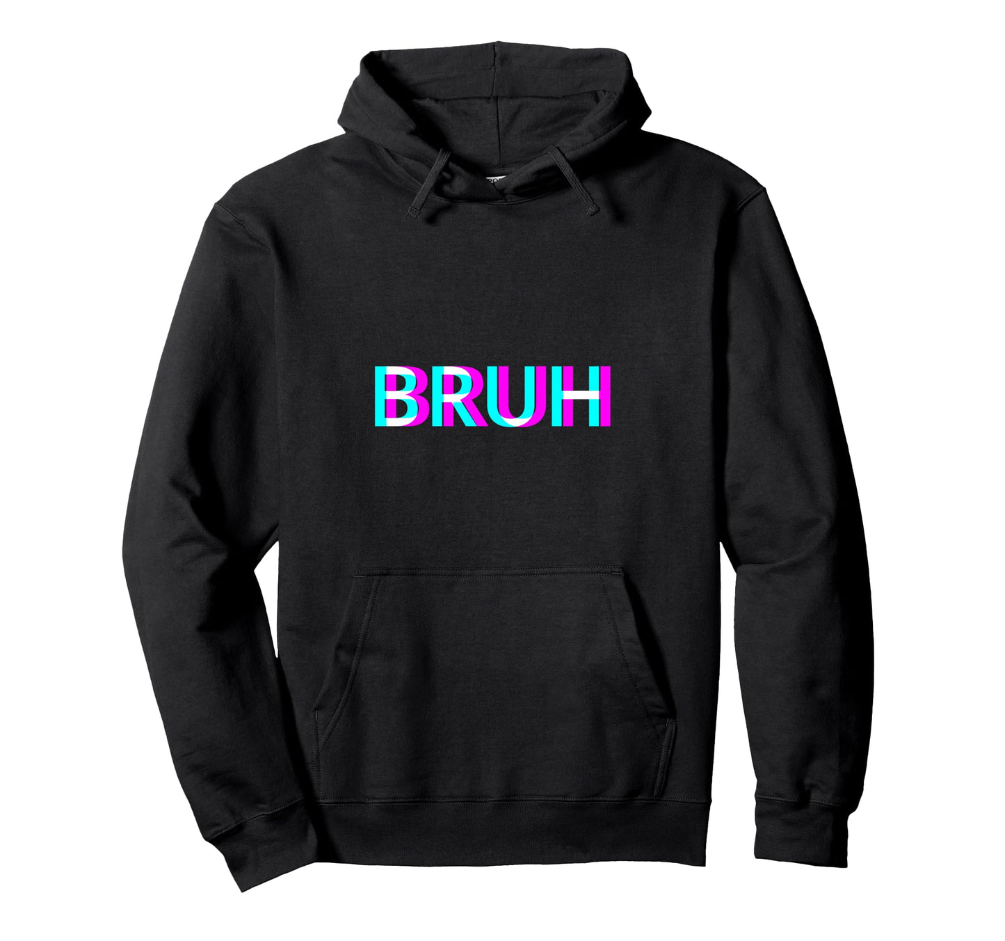 Bruh Vaporwave Aesthetic Anaglyph Hoodie - Novelty Apparel for Adults