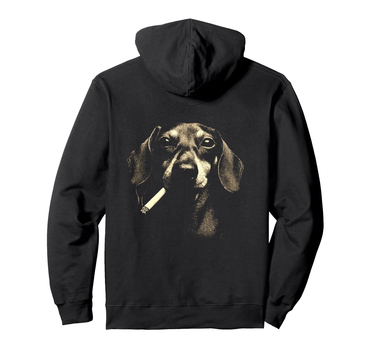 Dachshund Smoking Cigarette Grunge Meme 90S Hoodie - Trendy Graphic Unisex