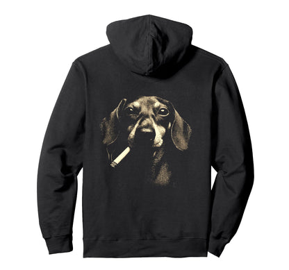 Dachshund Smoking Cigarette Grunge Meme 90S Hoodie - Trendy Graphic Unisex