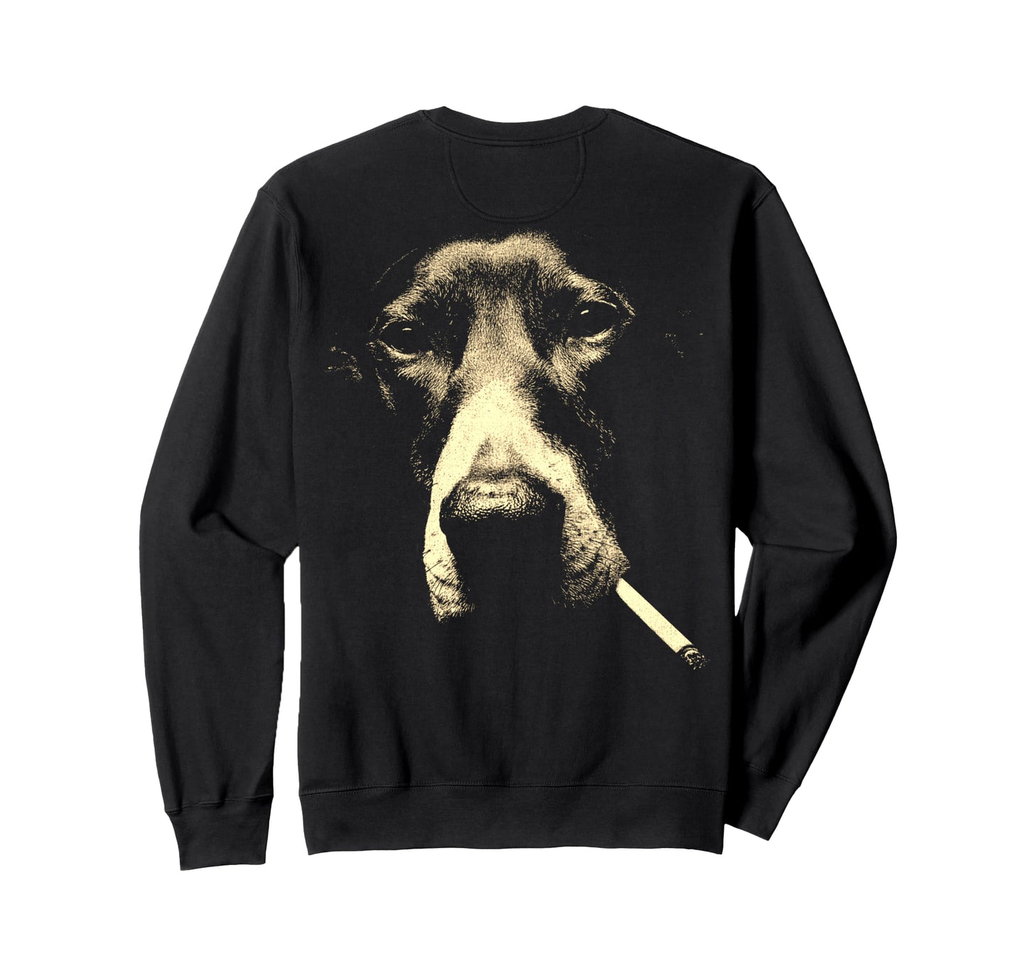 Great Dane Smoking Cigarette Grunge Sweatshirt - Graphic Print for Adults