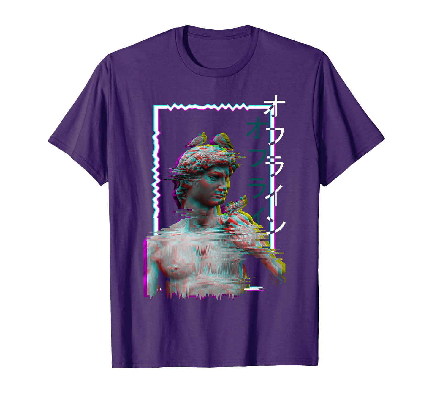 Greek Statue Ancient Vaporwave Aesthetic T-Shirt - Custom Art Print Unisex