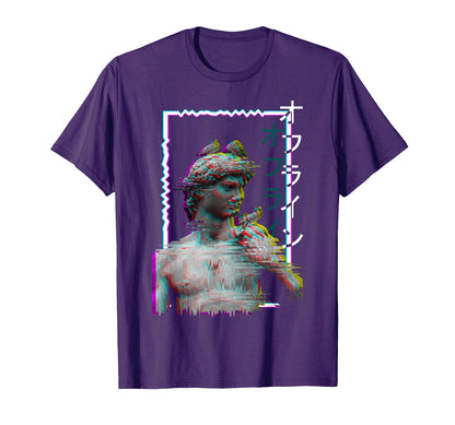 Greek Statue Ancient Vaporwave Aesthetic T-Shirt - Custom Art Print Unisex