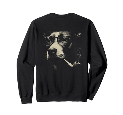 Pitbull Smoking Pipe Sunglasses Sweatshirt - Graphic Print Men Women