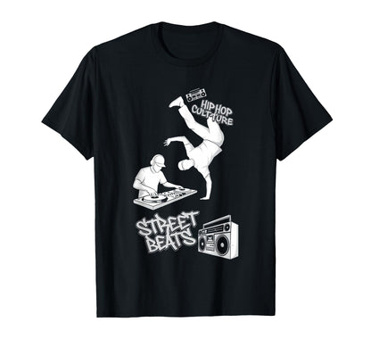 Hip Hop Black And White Old School T-Shirt - Aesthetic Graphic for Adults