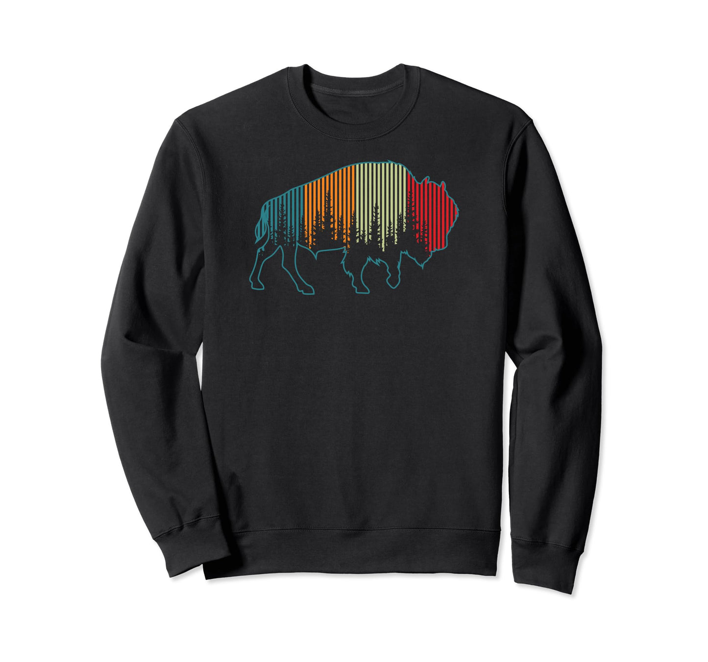 American Buffalo National Park Pine Sweatshirt - Trendy Graphic Men Women