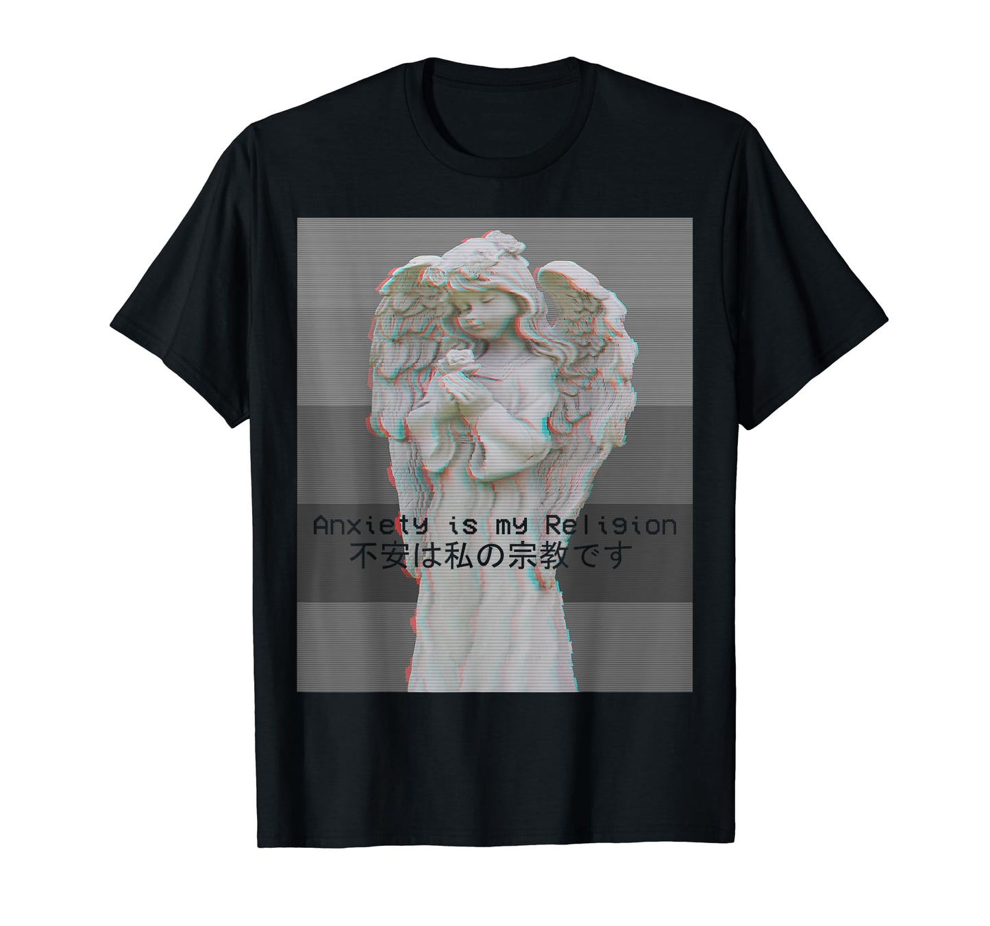 Anxiety Is My Religion Aesthetic Vaporwave T-Shirt - Graphic Print Unisex