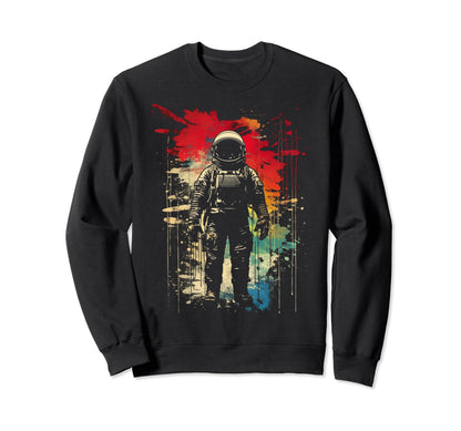 Astronaut Distressed 90S Space Sweatshirt - Unique Graphic Men Women