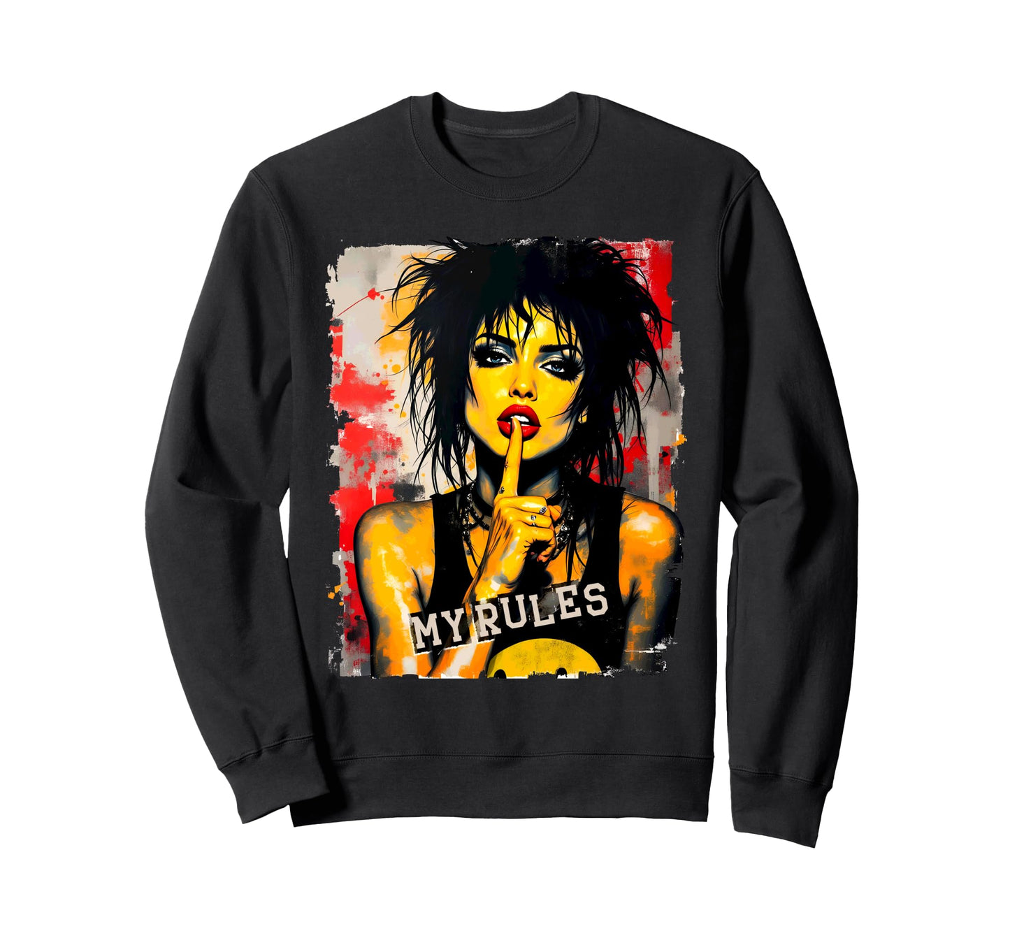 Punk 90S Grunge Street Art Distressed Sweatshirt - Streetwear Style Unisex