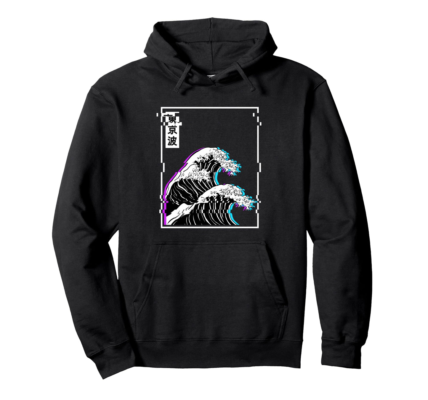 Japanese Wave Glitch Pastel Goth Hoodie - Streetwear Style for Adults