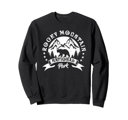 Rocky Mountains National Park Bear And Sweatshirt - Unique Graphic Unisex
