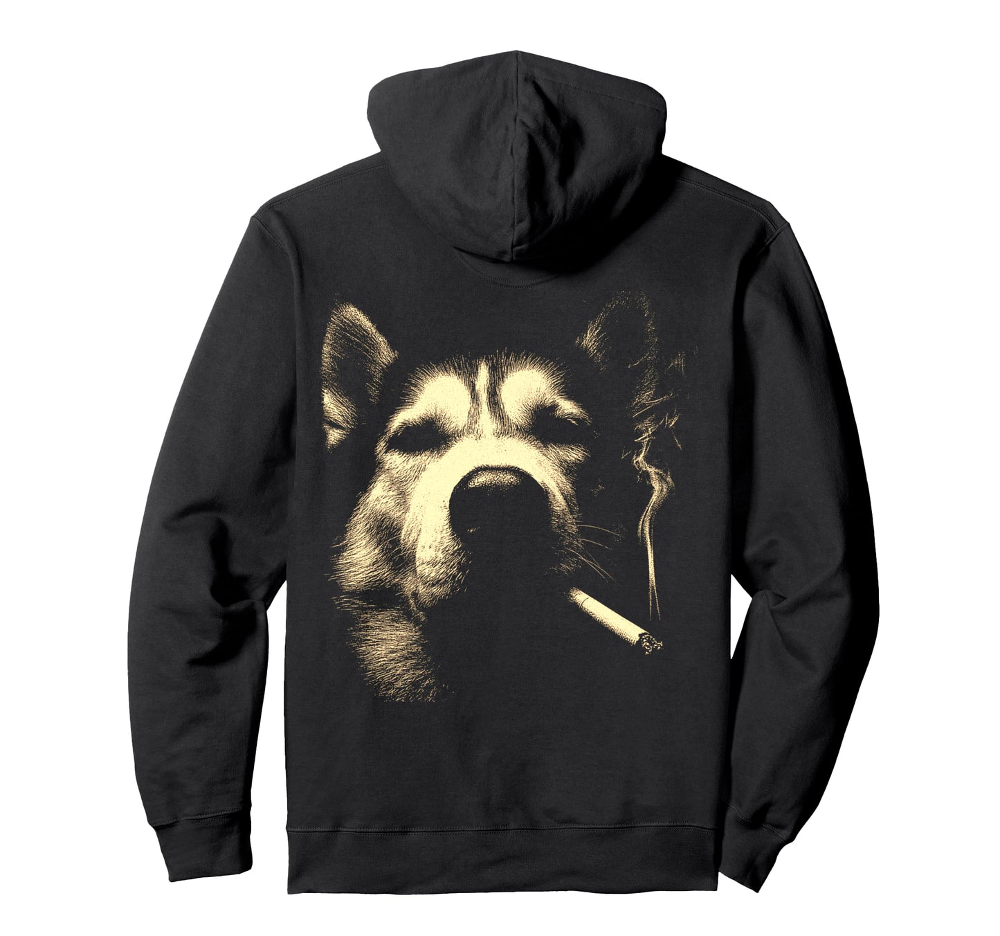 Siberian Husky Smoking Cigarette Meme 90 Hoodie - Unique Graphic Unisex
