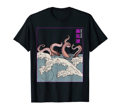 Giant Squid Great Kanagawa Wave T-Shirt - Trendy Graphic for Adults