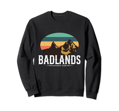 Badlands National Park Mountains Sweatshirt - Minimalist Print for Adults